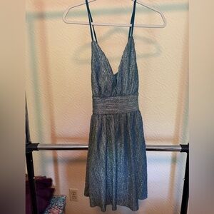 Lulu's Blue Spaghetti Strap Sundress for Cocktail